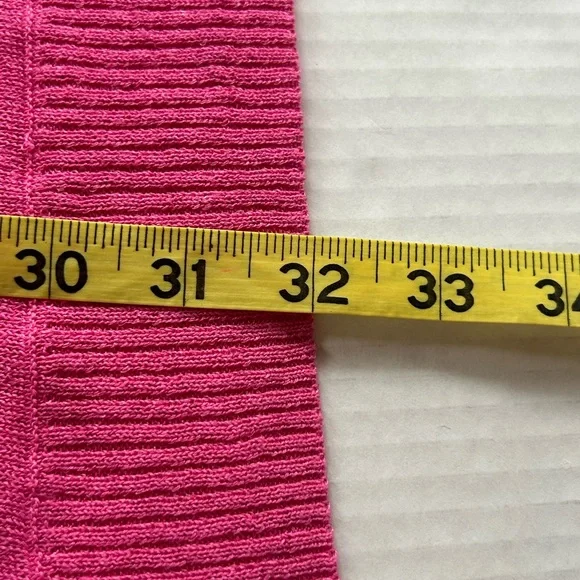 Talbots Bright Pink linen blend Knitwear cover up / top  M L - Picture 11 of 11